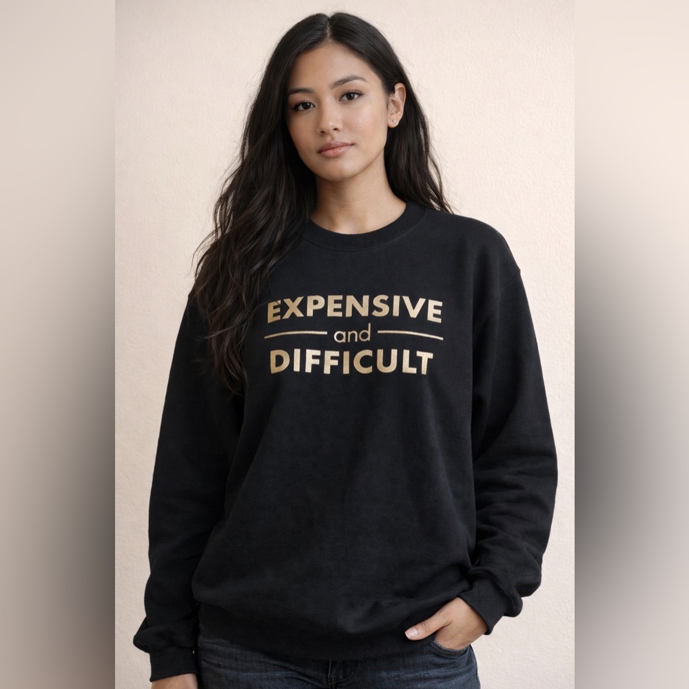 NEW Expensive and Difficult Crewneck Sweatshirt Unisex M
